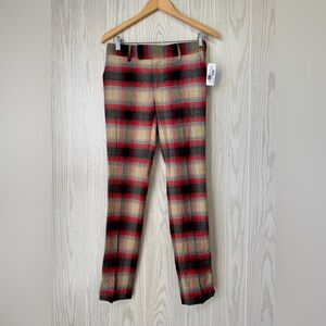 Smythe Plaid Wool Trousers Pants Size 2 NWT